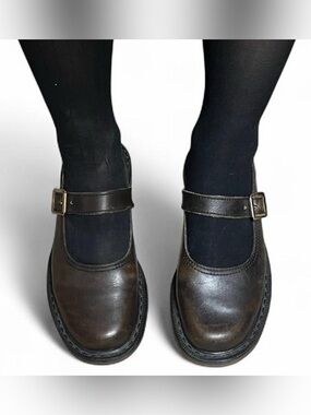 Vintage MIE Dr. Martens Leather Dark Brown Mary Janes
